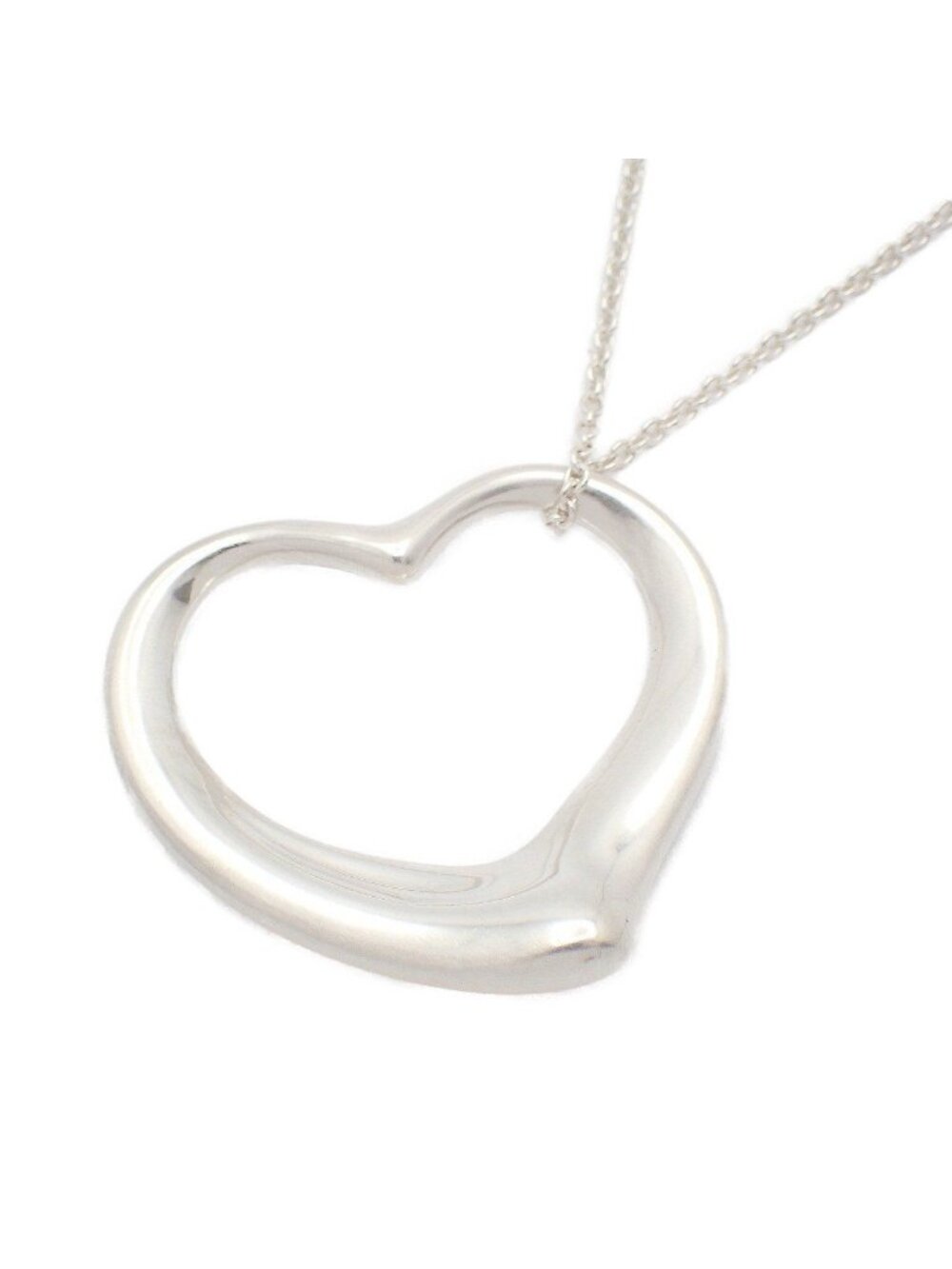 Tiffany & Co Open Heart Long Necklace 925 Sterling Silver Big